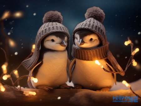 Пингвины в шапках